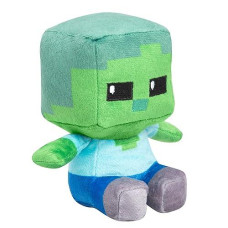 Jinx Minecraft Mini Crafter Zombie Plush Stuffed Toy, Green, 4.5" Tall