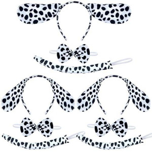 Coopay 9 Pieces Halloween Dalmatian Costume Set Puppy Dog Ears Headband Kit Include Dalmatian Ears Headbands Bow Tie And Dalmatian Tail For Christmas New Year Cosplay Costume Or Party Decoration