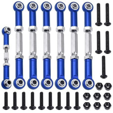 Hobbypark Adjustable Aluminum Upgrades Parts Turnbuckles/Camber Links Set For 1/10 Traxxas Slash 2Wd 4X4 Hoss Rustler Vxl Stampede Rc Truck, 7Pcs Blue