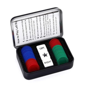 Bilywey Left Right Center Dice Game Set With 3 Dices + 36 Chips (Mix)