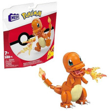 Mega Pokmon Build Show Charmander Toy Building Set 4 Inches Tall Poseable 185 Bricks And Pieces For Boys And Girls Age