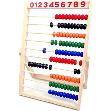 Magikon Wooden Counting Number Frame, 10 Rows Abacus For Kids Learning Math (11-1/2-Inch)