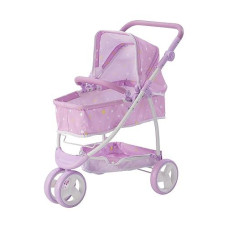 Olivia's Little World Purple 2-in-1 Princess Doll Stroller