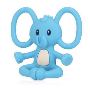 Nuby Yogis All Silicone Soothing Teether, Elephant