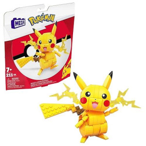 Mega Pokmon Action Figure Building Toys Pikachu With 205 Pieces 4 Inches Tall Poseable Character Gift Ideas For Kids