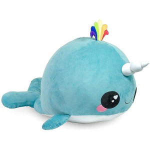 Glitter Galaxy Seven20 Blue Narwhal 48 Inch Stuffed Animal Plush