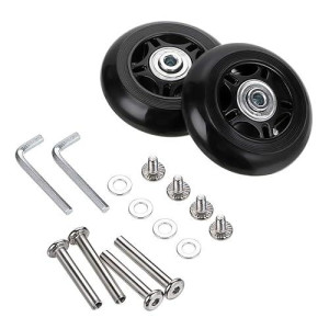 Ownmy 75 X 24Mm Luggage Suitcase Replacement Wheels, Rubber Swivel Caster Wheels Bearings Repair Kits, Set Of 2