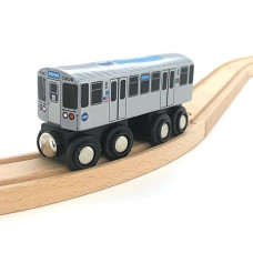 Munipals Mp03-11Bl Wooden Subway L Train Chicago Cta Blue Line O Hare Forest Park