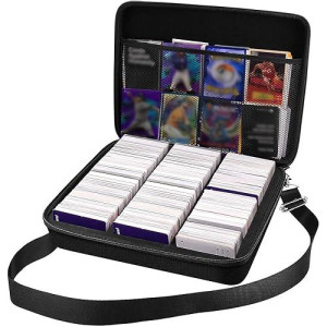 Card Deck Case For Trading Cards, Card Storage Box Holder For Magic The Gathering Booster/For Cards Against Humanity/For Cah Tcg Mtg Commander/For Yugioh/Football/Topps Sports Collectible Cards(Black)