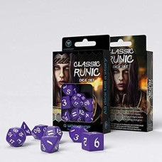 Q-Workshop Classic Runic Purple & White Dice Set (7)