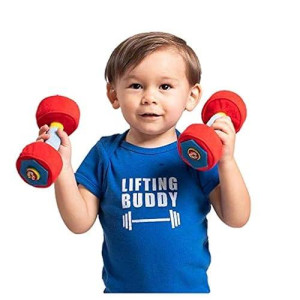 Wod Toys® Baby Dumbbell Plush Dumbell With Rattle & Sensory Sounds - Safe, Durable Fitness Toy For Newborns, Infants And Babies (2)