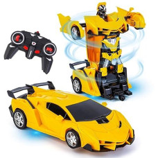 Refasy Kids Toys For Boy Girl Age 5-7,Deformation Robot Car Toys For Children Remote Control Transforming Robot Cars For Kids 8-13 Year Old Best Birthday Xmas Gift For Boys Rc Racing Car Toys For Kid