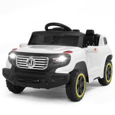 Value Box Electric Remote Control Truck, Kids Toddler Ride On Cars 6V Battery Motorized Vehicles Children'S Best Toy Car Safe With 3 Speeds, Music, Seat Belts, Led Lights And Realistic Horns (White)