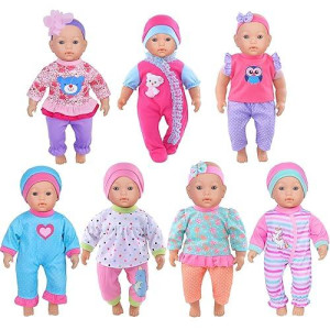 ebuddy Doll Clothes Set - 7 Outfits for 10-14 Inch Dolls