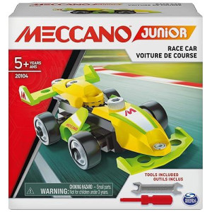 Meccano - Mes Premières Constructions Meccano Junior - Voiture De Course, Moto, Hélicoptère Ou Bulldozer - Jeu De Construction - 6055090 - Modèle Aléatoire - Jouet Enfant 5 Ans Et +