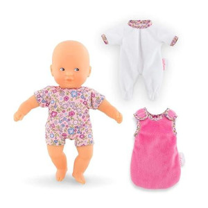 Corolle Mini Calin Good Night Baby Doll And Outfit Set - Includes 8" Soft Body Doll With Pajamas And Bag Sleeper, Vanilla-Scented, For Kids 18 Months And Up