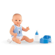 Corolle Drink And Wet Bath Baby Paul - 14” Boy Baby Doll With 3 Accessories - Bottle, Potty, And Pacifier - Really Drinks And Goes Potty, For Kids Ages 2 Years And Up