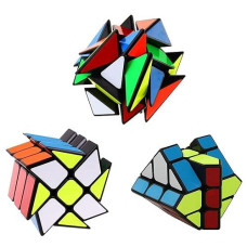 Speed Cube Set Ahyuan 3 Pack Magic Speed Cube Bundle 3X3X3 Yj Windmill Cube Yongjun Axis V2 Cube Yj Fisher Cube 3X3 Sturdy And Smooth Speed Cube Puzzles Toy For Kids And Adults