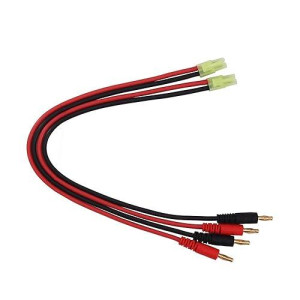 Bdhi 2Pcs Compatible With Mini Tamiya (Reversed Polarity) Male Connector To 4.0Mm Banana Plugs With 14Awg Charge Cable 30Cm 12In For Battery(B147-2)