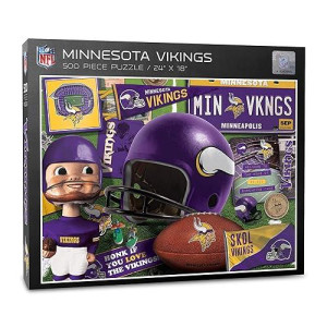 Youthefan Nfl Minnesota Vikings Retro Series Puzzle - 500 Pieces, Team Colors, Large