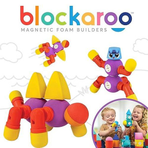 Blockaroo Magnetic Foam Building Blocks - Multi Color STEM Toy