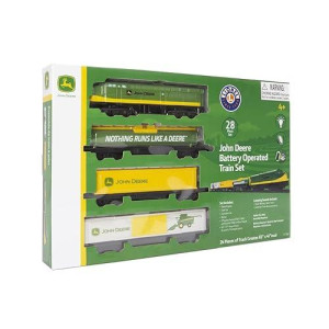 Lionel John Deere Battery-Powered Model Train Set, Multicolor