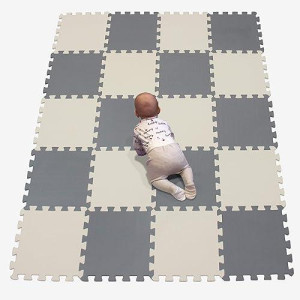 Yiminyuer® 20 Tiles (30Cm×30Cm×1Cm Each Tile) Baby Soft Puzzle Play Mats, Kids Thick Eva Foam Floor, Toddlers & Children'S Soft Interlocking Mat R10R12G301020