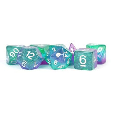 Metallic Dice Games Unicorn Resin Poly Dice Set - Aurora 16mm