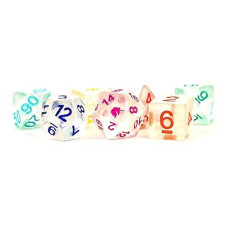 Unicorn Resin Poly Dice Set: Rainbow Ice (7)