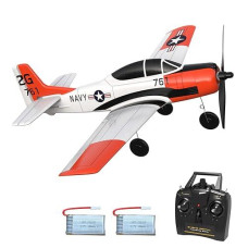 Volantexrc Rc Plane For Beginners, 4Ch Wwii Rc Airplane T28 Trojan With Aileron, 2.4Ghz Remote Control Plane With Xpilot Self Righting&One Key Aerobatic For Adults (761-9 Rtf)