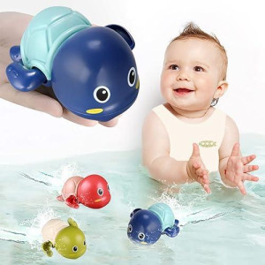 TOHIBEE 3 Pack Swimming Turtle Bath Toys for Toddlers