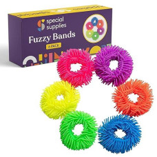 Special Supplies Squishy Fuzzy Band Bracelets For Kids, 6 Pack, Flexible And Stretchy Wearable Sensory Toys, Tactile Silicone Squiggly Touch, Bright And Colorful Wristbands