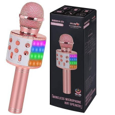 ZZLWAN Wireless Karaoke Microphone for Girls - Champagne Color