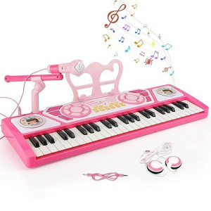 Baoli 49 Keys Kids Piano Keyboard With Microphone, Multifunctional Portable Electronic Piano Educational Musical Instrument Toy, Birthday Gifts For Beginner Children Toddler Boys Girls Age 3-6