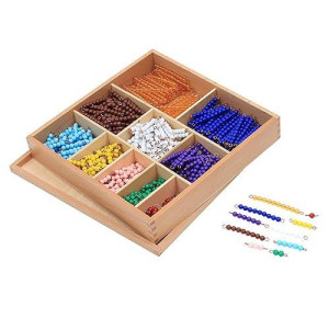 Montessori Bead Decanomial Box Montessori Math Beads Toys Materials For Toddlers Kids