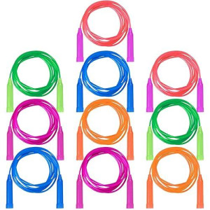 Aneco 10 Pack Kids Jump Rope Set Colorful Outdoor Jump Ropes 7.3 Feet Jumping Ropes Great Birthday Party Sports Activities Favors Gift