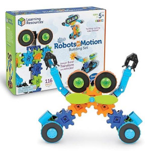 Learning Resources Gears! Gears! Gears! Robots In Motion Building Set - 116 Pieces, Ages 5+, Robot Toy, Stem Toys For Kids, Robots For Kids