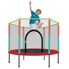 Toymate Kids Trampoline With Safety Enclosure Net - 5Ft Trampoline For Toddlers Indoor And Outdoor - Parent-Child Interactive Game Fitness Trampoline Toy Gift For Boys And Girls Age 1-8