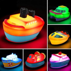 Yeonha Toys Light Up Bath Boat Set - 6 Floating Rubber Toys