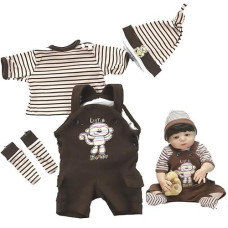 Pedolltree 4-Piece Brown Monkey Outfit for 22" Reborn Dolls