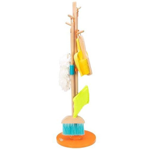 Fat Brain Toys Sweep, Scrub, And Shine Cleaning Set - Wooden Pretend Play Set, Ages 3+