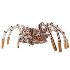 Wood Trick Mechanical Spider 3D Wooden Puzzle - Runs Up To 7 Feet - Wooden Model Kit For Adults And Kids To Build