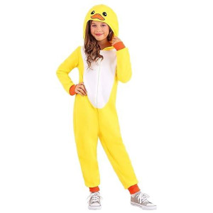 Kids Yellow Duck Onesie Costume Boys And Girls Duck Costume Halloween Easter Roleplaying Outfit X-Large