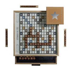 WS Game Company Scrabble Luxe Maple Edition with Cabinet