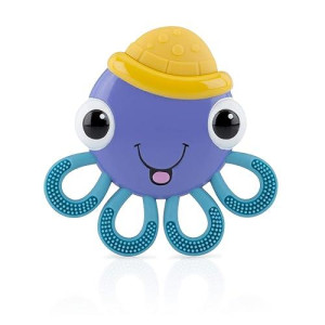 Nuby Vibe-Eez Vibrating Teether - Battery Powered - Textured Surface And Easy To Grasp Toy For Baby Teething Relief - 3+ Months - Octopus