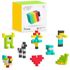 PIXIO Magnetic Blocks - Multicolored Pixel Art Building Toys