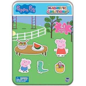 Tcg Toys Magnetic Creations Tin: Peppa Pig - Creative Storytelling Playset, 40 Pop-Out Magnets, Beautiful Play Scene, Mix & Play Toy, Kids-Toddlers Ages 3+