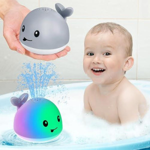 Gigilli Light Up Whale Bath Toys For Babies 6-12 12-18 Months Or Kids Ages 1-3, Spray Water Baby Toys For Boys Girls Valentines Day 1St Birthday Gifts, Toddler Pool Bathtub Toys 1-3 2-4 Infant 2 3 4 5