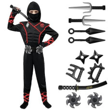 Spooktacular Creations Ninja Costume for Kids, Black, XX-Large