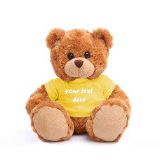 Plushland Teddy Bear 11 Inch, Stuffed Animal Personalized Gift - Great Present For Mothers Day, Valentine Day, Graduation, Birthday,Anniversary, Get Well,Christmas (Mocha Bear, Yellow)